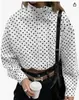 Camisa de Manga Larga con Lunares Nueva Transfronteriza Europea y Americana 2026 para Mujer, Top Casual de Moda Holgado, Artículo Popular de Comercio Exterior