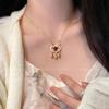 Collar con Candado Ruyi Ping An y Campana de Oreja de Conejo Cadena para Clavícula Femenina Elegante Dulce Estilo Chino Nuevo Estilo Nacional Lujo Ligero Nicho