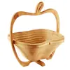 Cesto de Frutas de Bambu Dobrável Isolado Multifuncional Criativo Prato de Frutas Armazenamento Japonês Madeira de Bambu Decoração de Mesa de Jantar para Casa