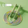 Corda de Pular Arco-Íris de Bambu para Crianças Jardim de Infância Iniciante Posicionamento do Polegar Corda de Pular Profissional Sem Nós Comprimento Ajustável