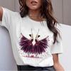 Camiseta de manga corta para mujer, estilo coreano, holgada, informal y moderna, con estampado de ballet de verano, 2021