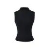 Camiseta Regata Meia-Gola Sem Manga Estilo Spicy Girl Estilo Americano para Mulheres, Nova Coleção Primavera 2026 Puro Desejo Slim-Fit Camiseta Básica Top