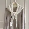 Cachecol com Atmosfera Estilo Coreano, Design Vazado, Xale Triangular de Mistura de Lã, Roupa Externa Feminina, Toque de Luxo, Colete Quente