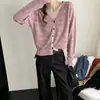 Cárdigan de punto hueco con cuello en V estilo coreano para mujer, nuevo modelo 2026, holgado y versátil, con un diseño elegante, chaqueta fina para principios de otoño