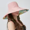 Chapéu de Praia Grande de Aba Dupla para Mulheres, Chapéu de Sol Anti-UV, Chapéu de Sol Versátil para Proteção Solar em Viagens ao Ar Livre no Verão