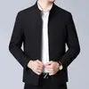 Transfronteiriço2026 Primavera e Outono Novo Cardigã Masculino Cor Sólida Jaqueta Corte Solto Casual de Negócios Espesso Gola Alta