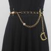 Cadena de cintura de metal cinturón delgado Accesorios decorativos de alta gama para faldas de mujer cadena para pantalones estilo Chanel simple versátil Moda Oro