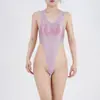 Mono Sexy Japonés Delgado de Pierna Alta con Brillo Sedoso y Brillante, Entrepierna en T, Traje de Baño Talla Grande Transfronterizo 7221
