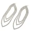 Pendientes Geométricos de Diamante Multicapa de Nuevo Producto Transfronterizos Pendientes de Borla de Pedrería Moda Europea y Americana Accesorios Pendientes
