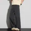 837 Nuevo Estilo de Verano Pantalones Casuales para Hombre de Pierna Recta de Seda de Hielo Estilo Hong Kong Sueltos de Pierna Ancha Pantalones Deportivos Elásticos de Nylon de Secado Rápido