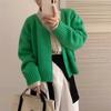 Cardigan de Tricô com Gola V e Zíper Duplo Estilo Coreano para Mulheres 2025 Primavera e Outono Novo Versátil Emagrecedor Jaqueta Suéter Curta