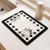 Alfombrilla de Secado para Vajilla de Barro Diatómico Alfombrilla de Drenaje de Cocina sin Lavado Alfombrilla Absorbente para Encimera Antideslizante Antiescaldante Secado Rápido Individual para Mesa de Café