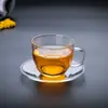Platillo de té, Juego de té, Plato redondo transparente, Plato para snacks de café, Plato de servicio, Bandeja pequeña para té, Resistente al calor, Venta al por mayor del fabricante