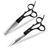 Tijeras de Peluquería Naipson Semi-Negras de 6.0 pulgadas, Tijeras para Cortar el Cabello, Tijeras Planas, Tijeras para Flequillo, Tijeras Dentales, Tijeras Deslizantes