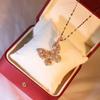 Moda Novo Personalizado High-end Full Diamond Butterfly Pingente Elegante Super Fairy Light Luxo Cyber Celebridade Clavícula Corrente Colar da Moda para Mulheres