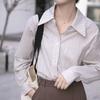 Camisa de rayas azules para mujer, otoño 2023, nuevo diseño, estilo nicho, suelta, adelgazante, profesional, de manga larga