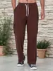 Otoño 2025 Pantalones Casuales Transfronterizos de Pana para Hombre Pantalones Casuales Transpirables de Pierna Ancha Multibolsillos Rectos