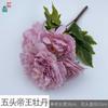 Pacote de cinco cabeças de peônia imperial, ramo único, peônia imperial, comércio exterior transfronteiriço, atacado de flores de seda, decoração de interiores, flores falsas