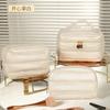 Nueva Chaqueta de Plumón de Cuero Brillante Bolsa de Cosméticos Ligera Suave Agradable a la Piel Impermeable Bolsa de Almacenamiento de Maquillaje Bolso de Mano Portátil para Mujer