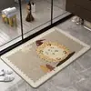Alfombra de Piso Tejida de Lino para Baño 2026 Estilo Nuevo Entrada al Baño Absorción de Agua Secado Rápido Felpudo Antideslizante para Lavabo
