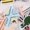 Adesivos de Bordado Doku 26 Letras Inglesas Pinyin Animal Patch Autoadesivo Adesivos Acessórios para Roupas Diário DIY Adesivos de Tecido