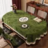 Toalha de Mesa Oval Retrô Francesa Impermeável e à Prova de Óleo Sem Lavagem Dobrável Toalha de Mesa Redonda Capa para Mesa de Jantar Mesa de Café de PVC