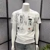 Camiseta Americana Bonita de Seda de Gelo Pesada de Manga Curta para Homens e Mulheres Jovens Verão Tendência Ins Estilo de Rua Solta Estilo Coreano Top