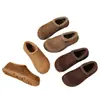 Zapatos Birkenstock Retro para Mujer Otoño Invierno Nuevo Estilo Popular Totalmente Cubiertos Con Forro Polar Cálidos Zapatos de Algodón Suela Gruesa Botas de Nieve