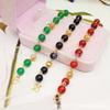 Pulsera chapada en oro Pulsera de eslabones de carretera de calcedonia de piedra ojo de gato para mujer, accesorios de pulsera chapada en oro, pulsera ajustable al por mayor