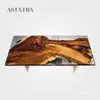 # Mesa de Rio em Resina Epóxi Madeira Maciça Placa Grande Mesa de Chá Mesa de Chá Oceânica Mesa de Jantar Mesa de Café Placa Inteira Mesa de Escritório Chá