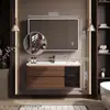 Set de Gabinetes de Baño Gesili Estilo Vintage con Lavabo Integrado de Cerámica y Madera de Nogal para Baño