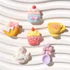 Bolo de Simulação Biscoito Chá da Tarde Acessórios de Resina DIY Cola de Creme Enfeites de Presilha de Cabelo Capa de Celular Charms para Crocs Montagem
