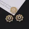 Ouro 18K incrustado zircônia girassol toro roda diy contas redondas pulseira trançada diy acessórios de joias atacado