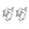 Pendientes de moda para mujer con incrustaciones de diamantes, hebilla de oreja de estrella de cinco ángulos, temperamento japonés y coreano, nicho simple, joyería de viento frío, hebilla de oreja
