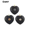 Wt-P2087 Exportación al por mayor Accesorios populares Fluorita Natural Amatista Obsidiana Corazón con Circonita Incrustada Colgante
