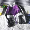 Casaco fino estilo coreano unissex ins moda rua hip-hop esporte colorblock bordado zíper top