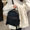 2023 Nuevo Estilo Estilo Occidental Gran Capacidad Mochila Línea Bordada Rómbica Bolso de PU de Moda para Mujer Mochila Multifuncional