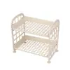 Estante de almacenamiento de escritorio plegable de doble capa, estante de almacenamiento de cocina, estante de almacenamiento de mesa de lavado doméstico simple, estante de almacenamiento