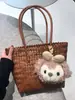 Bolsa Tejida para Vacaciones de Verano en la Playa 2025 Nueva Bolsa de Ratán Bolso Cesta de Verduras Hecho a Mano Bolso Cruzado Casual Retro