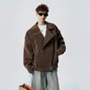 Chaqueta de Cuero PU Estilo Americano Cremallera Oblicua Doble Cuello para Hombre 2026 Otoño Marca de Tendencia Sentido del Diseño Rebelde Guapo Versátil Chaqueta de Cuero Ropa de Abrigo
