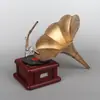 Ornamento Modelo de Gramofone Retrô Antigo Toca-Discos de Vinil Decoração Suave Criativa para Casa Adereços de Fotografia