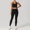 Conjunto de yoga europeo y americano transfronterizo para mujer, con sujetador de espalda cruzada de tacto nude y pantalones de yoga que realzan los glúteos para correr y fitness