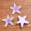 6 colores 29x32mm Accesorios de resina DIY Amuleto de animal Colgante de estrella de mar transparente Accesorios de decoración para bolsos y teléfonos