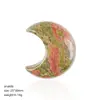 Ornamento de Lua de Cristal Natural de 30mm Decoração Criativa para Mesa de Casa Ornamento Crescente Sem Furo de Jade Ágata