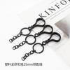 Chaveiro Preto de Natação Argola de Chaveiro Plástico Fecho Lagosta Corrente de Chaveiro Material DIY Artesanal de Alto Padrão Pingente