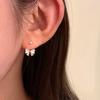 Aretes de Lazo de Zirconia Coreana para Mujer, Lujo Accesible, Versátiles, Dulces, Aretes de Nicho de Alta Gama, Aretes Nuevos
