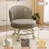 Taburete Giratorio con Ruedas, Taburete Bajo con Respaldo, Taburete para Cambiar Zapatos en Casa, Silla Infantil, Taburete Redondo para Sala de Estar, Banco Blando Acolchado