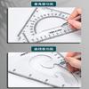 Regla triangular de examen, traje engrosado, regla de plástico para dibujo de estudiantes, juego multifuncional de regla de dibujo grande