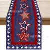 Corredor de Mesa Novo de Venda Quente Transfronteiriça para o 250º Aniversário do Dia da Independência, Corredor de Mesa de Linho com Estampas de Estrelas para o Dia da Independência Americana