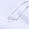 Recuerdos de la Infancia Collar de Avión de Papel Plata de Ley S925 Cadena Sencilla para Clavícula Estilo Coreano para Mujer Primera Joyería de Plata